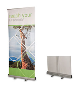 Grasshopper roller banner stand