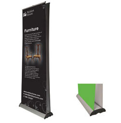 original 3 roller banner stand graphic